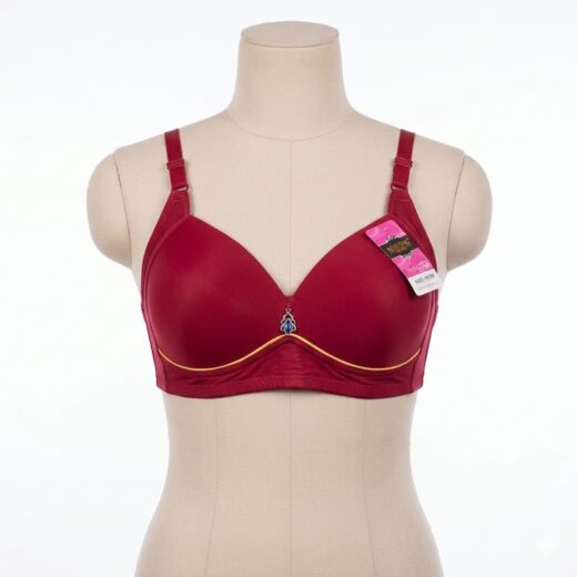Luxury Seamless Padded Comfort Bra with Elegant Crystal Pendant