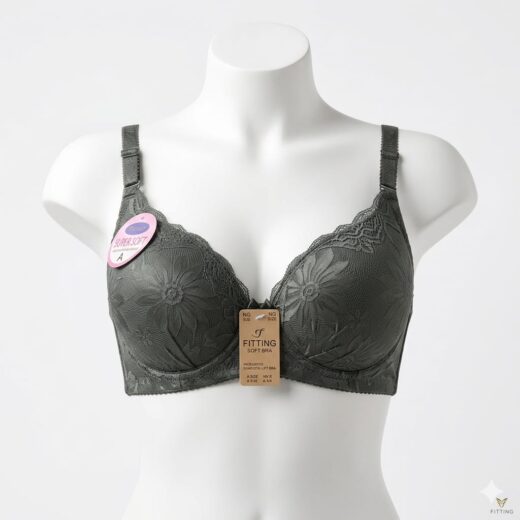 Luxury Floral Lace Padded Bra – Premium Underwired Net Comfort Bra