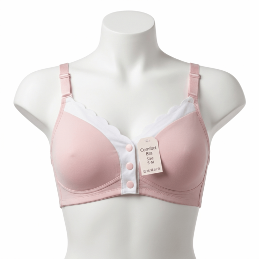 Women's Front Open Button Wireless Bra | Maternity & Everyday Easy Wear
